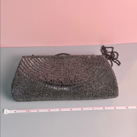 Moyna Silver Clutch Bag/Purse